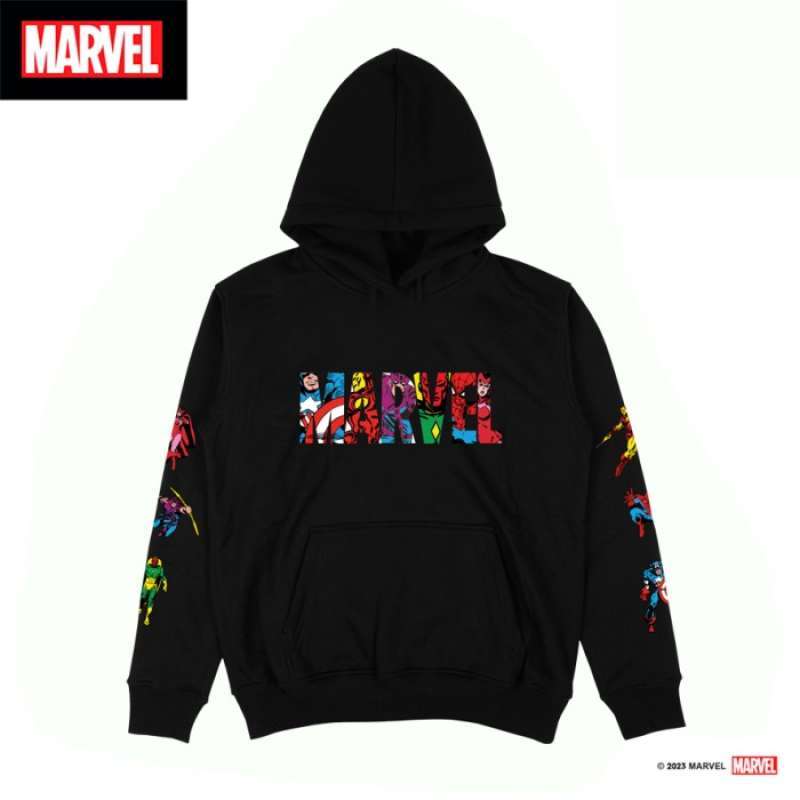 Promo Marvel Logo Art Pack Jaket Jumper Dewasa MAV1213 L Hitam