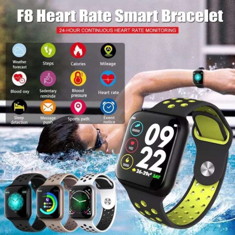 Promo jam tangan Smartwatch F8 IP67 Anti air dengan monitor