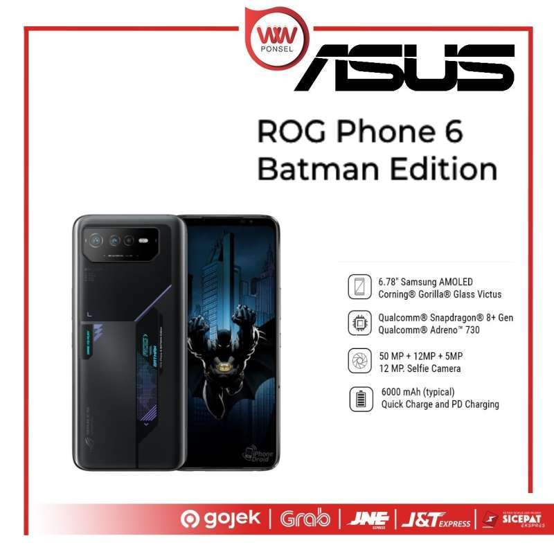 Hp Asus ROG Phone 6 Batman Edition Ram 12GB Internal 256GB Garansi Resmi