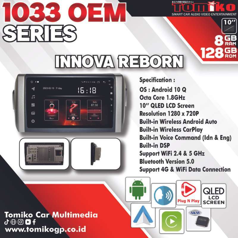 Jual Head Unit Android Tomiko 1033 Oem Series For Toyota Innova
