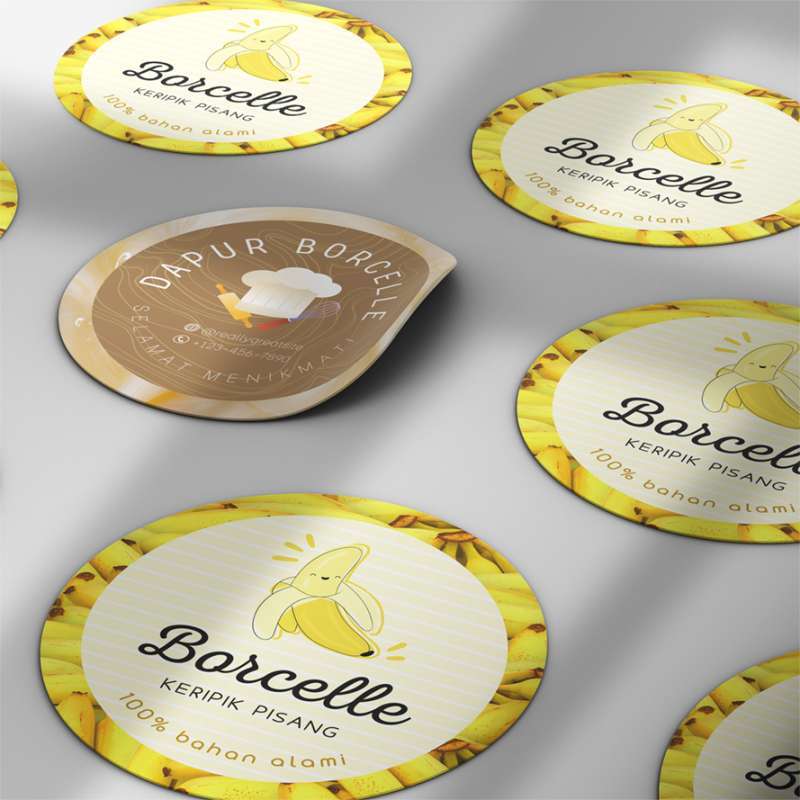 Cetak Stiker label makanan / Label kemasan + cutting