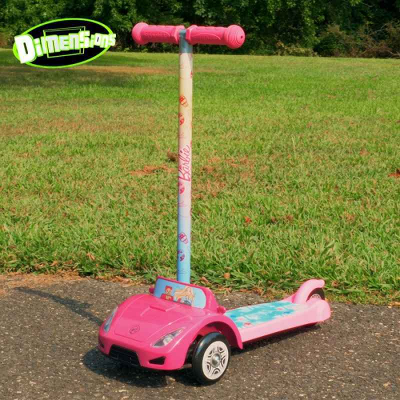 Promo Dimensions Premium Wheel Kids Scooter Molded Barbie Car