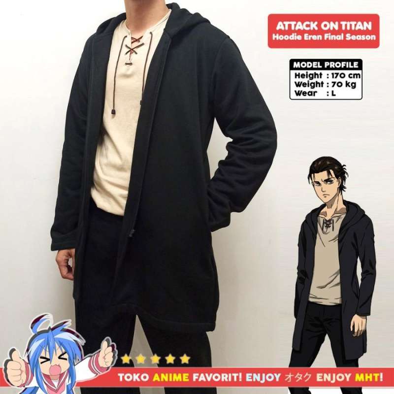 Jaket Hoodie AOT Eren Final Season Shingeki No Kyojin Attack On Titan
