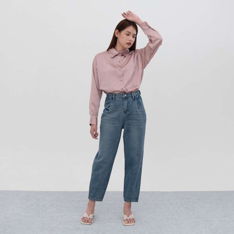 Jiniso Black Acid Wash Mom Jeans Jiniso Vintage Indie Boyfriend