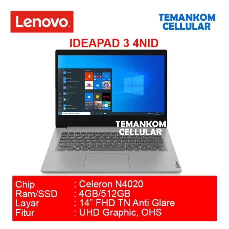 Jual Laptop Lenovo Ideapad Slim 14igl05 Celeron N4020 4gb 512gb