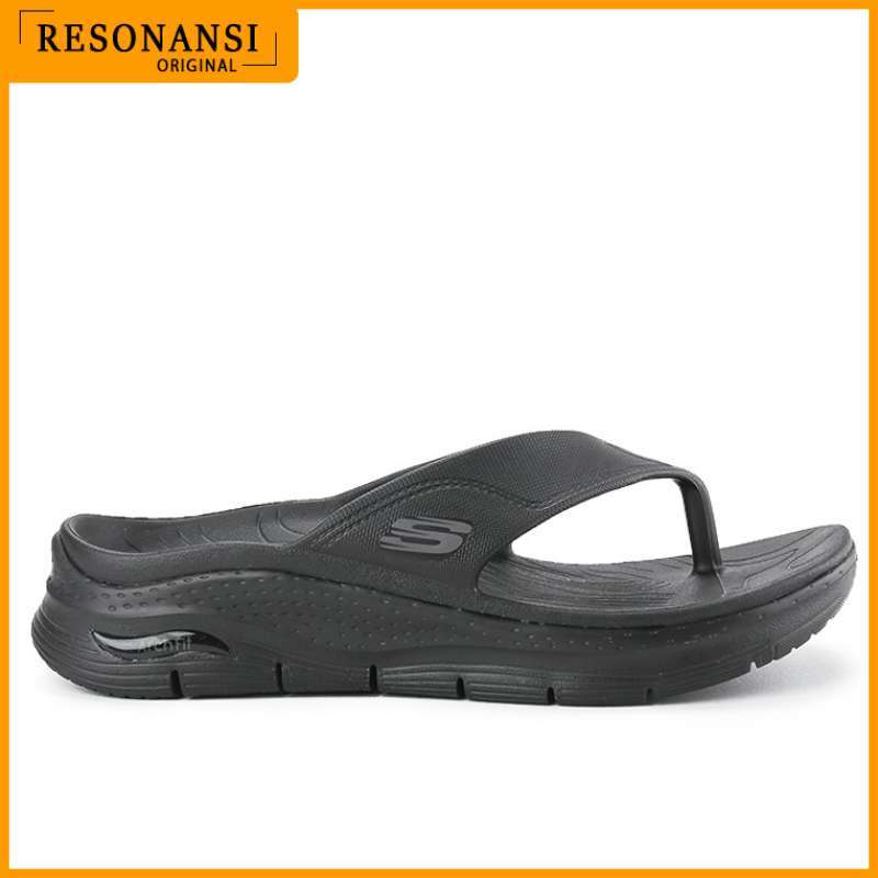 SANDAL PRIA TERBARU SKECHERS ORIGINAL ARCH FIT FOAMIES HITAM EMPUK
