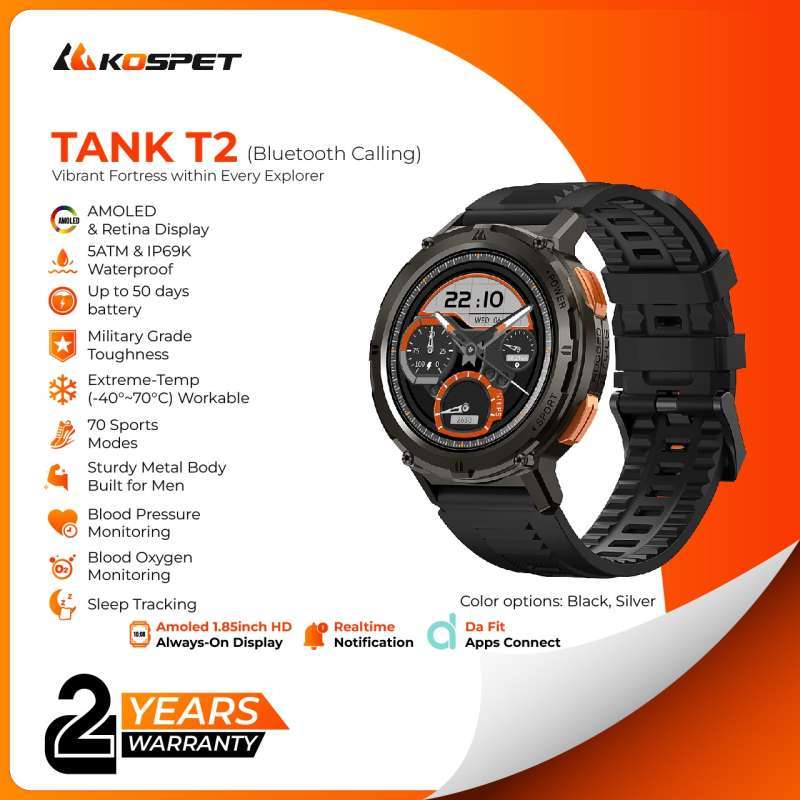 5atm Waterproof Smartwatch  Kospet Tank T2 Smartwatch