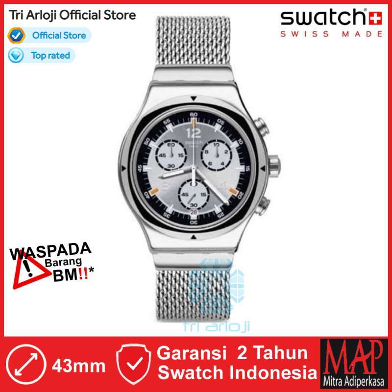 SWATCH YVS453MA Original Swatch TV TIME Jam Tangan Pria CHRONOGRAPH Original Swiss Made