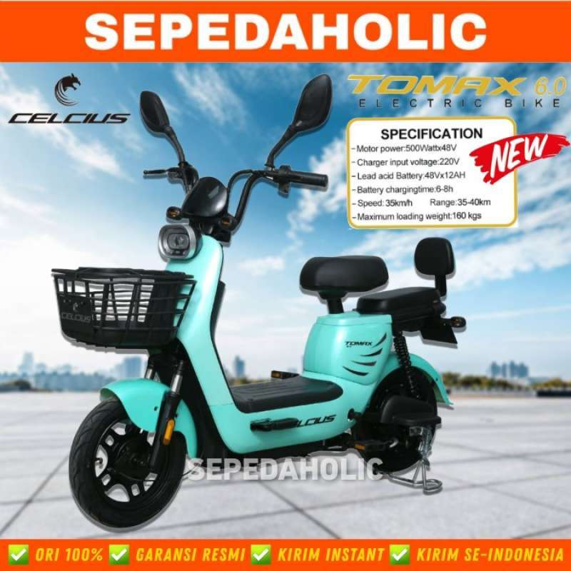 Sepeda Listrik CELCIUS TOMAX NEW 500 Watt Electric E Bike
