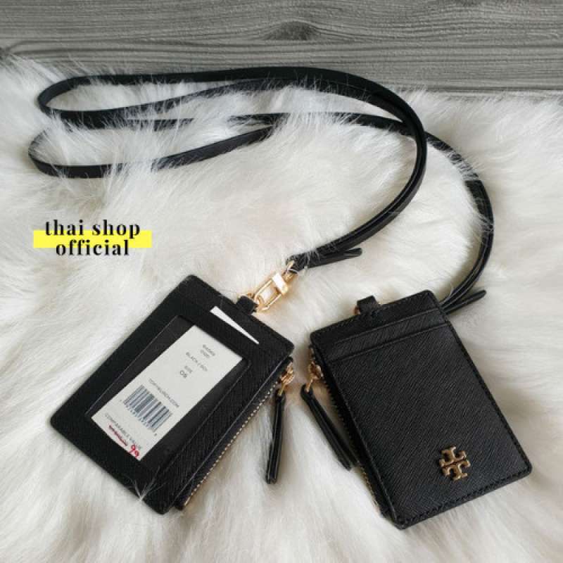 Tory burch deals lanyard id holder