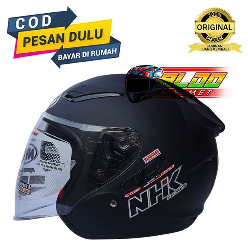 Promo Helm Nhk Half Face Nhk R1 Solid Black Doff Original Nhk