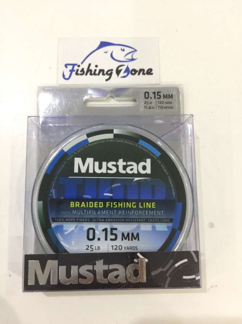 Promo Mustad Thor Braided Fishing Line 110M - 25Lb/11.4Kg (Blue