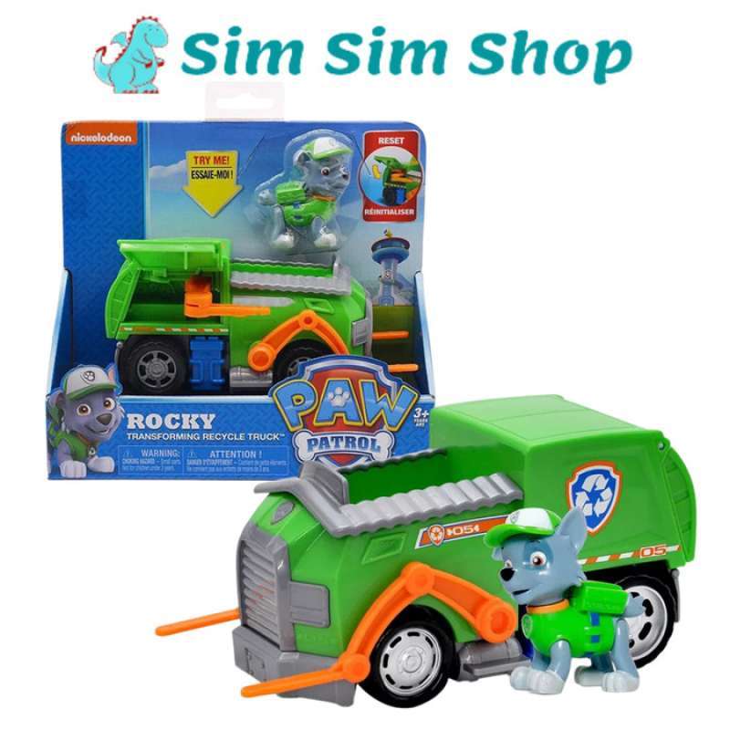 Paw patrol rocky top transforming recycle truck