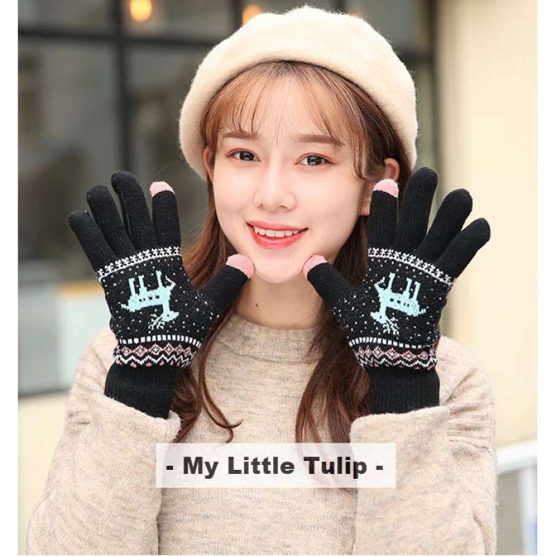 Touch Screen Womens Warm Winter Gloves Jual Sarung Tangan Rajut