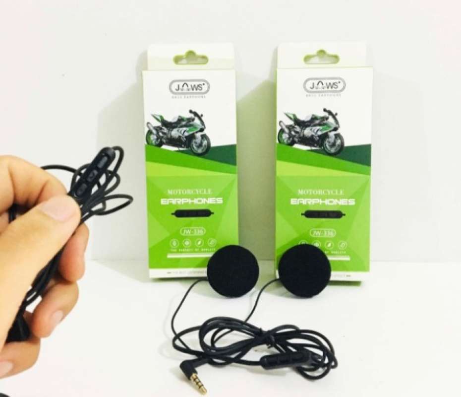 Jual Headset Earphone Jaws Jw 336 Handsfree Helm Motor Bass