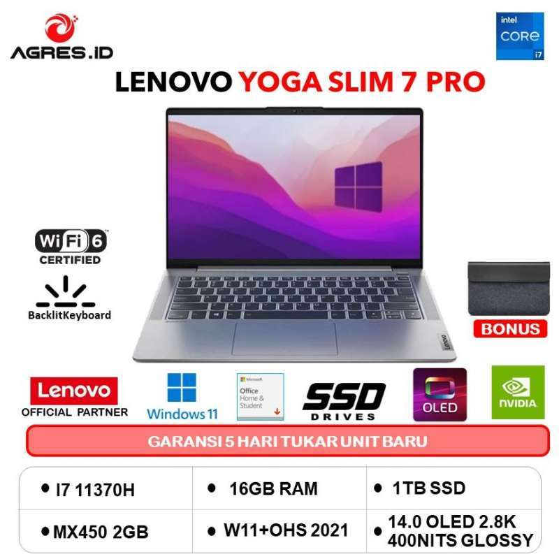 Lenovo Yoga Slim Pro 14 Mx450 2GB/ i7 11370H 16GB 1TBSSD W10+OHS