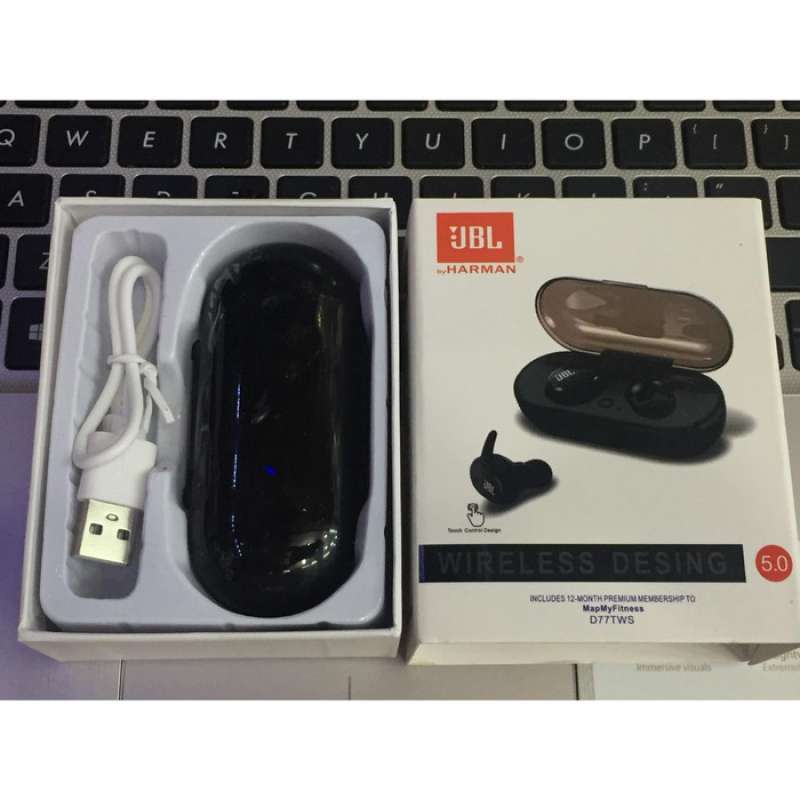 Jual EARPHONE BLUETOOTH JBL D77 TWS WIRELESS EARBUDS