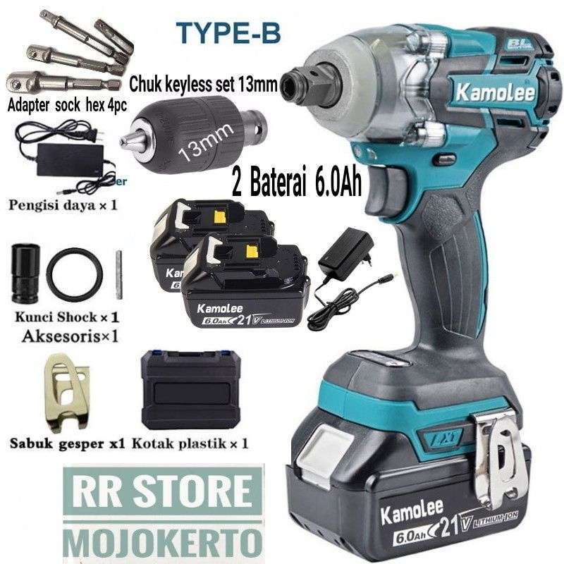 TERBARU KAMOLEE IMPACT DTW285 BATERAI 18v 6Ah/5Ah