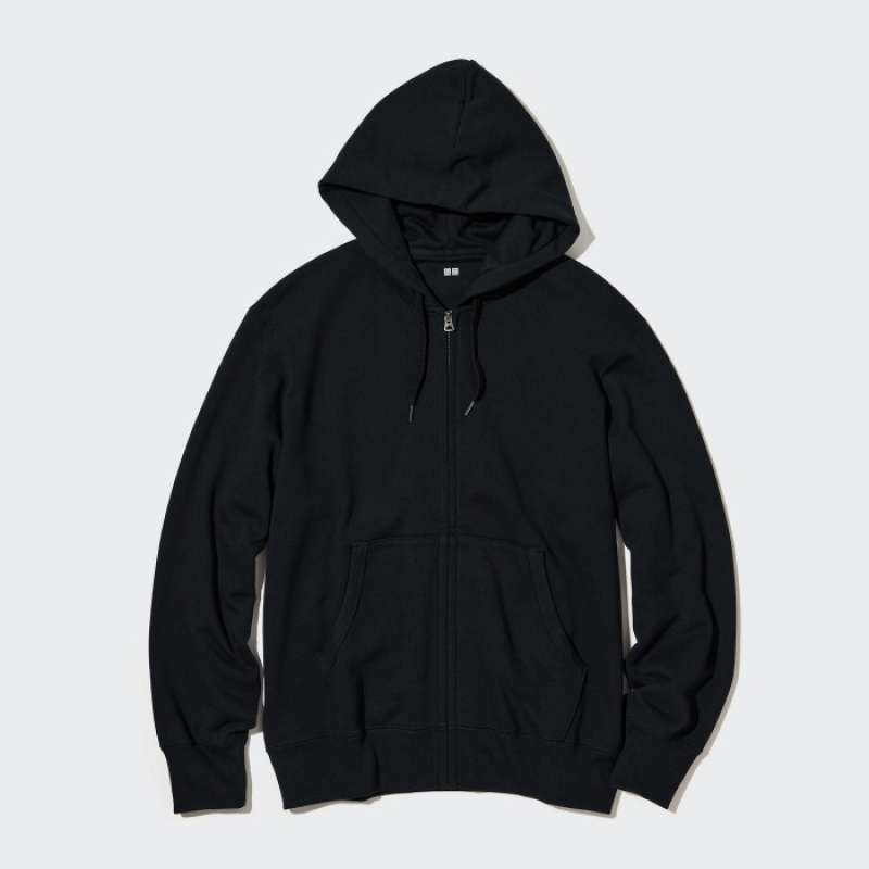 UNIQLO Jaket Sweat Hoodie Retsleting Lengan Panjang 455400 Pria 05 GRAY