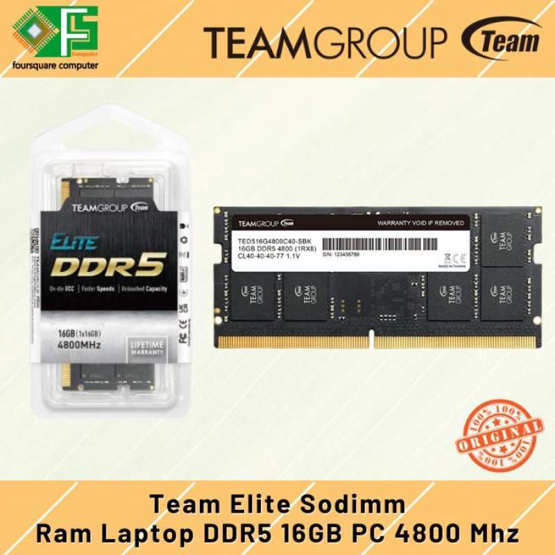 Memory Ram Laptop Sodimm DDR5 16GB PC 4800 Mhz Team Elite