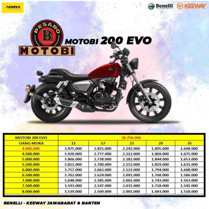 Jual Motorindo Center Benelli Motobi 200 Evo [otr Bandung] Di