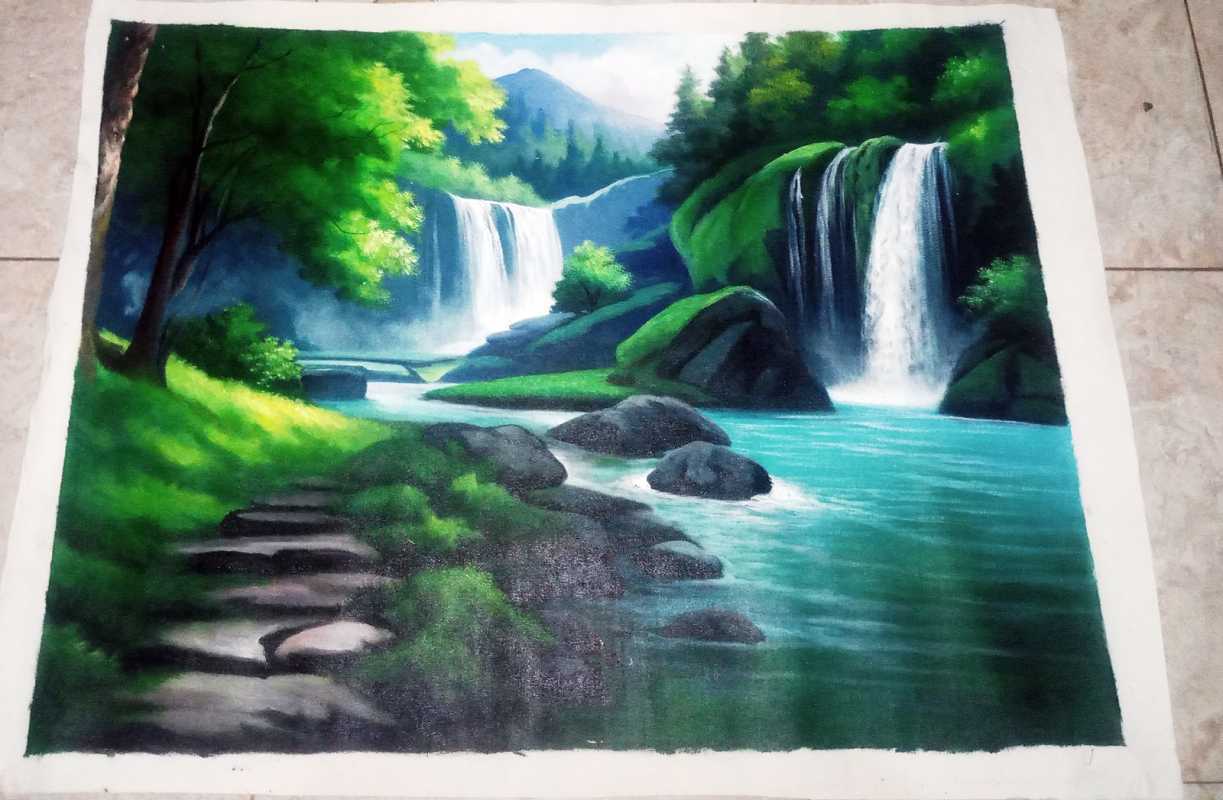 Promo Istimewa! Lukisan Air Terjun Yang Indah Dengan Desain ...