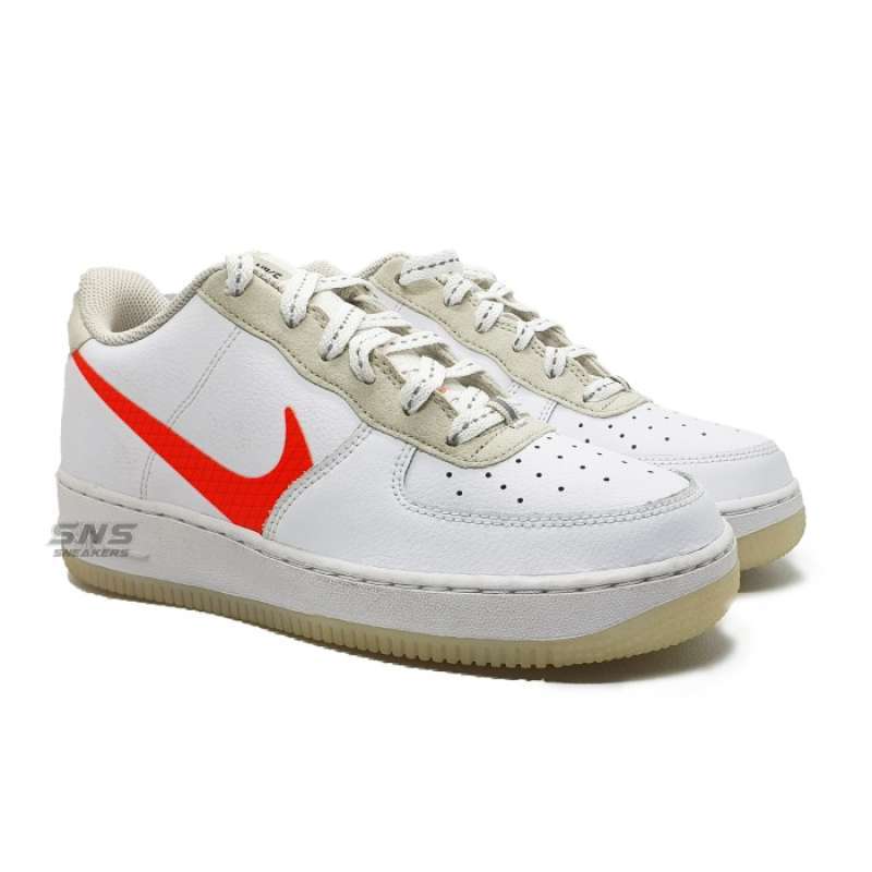 Nike Air Force 1 White Orange 100 Authentic