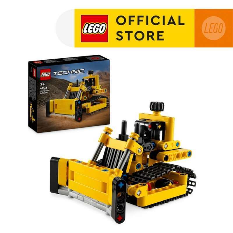 LEGO Technic 42163 Heavy-Duty Bulldozer Set (195 Pieces) Mainan Balok (7  Tahun+)