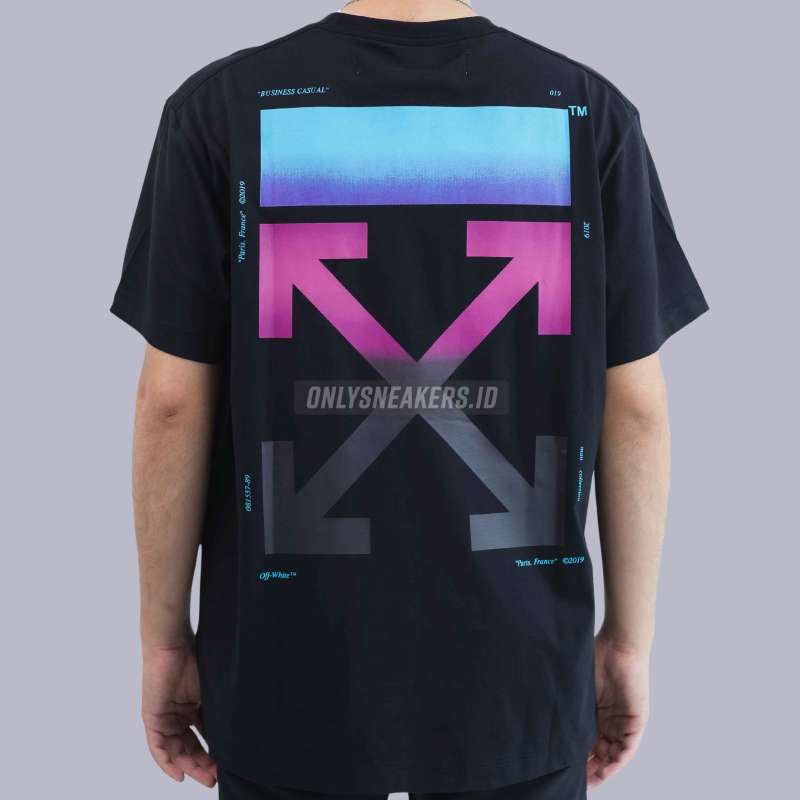 Jual Off White Gradient Ss Over Multicolor Black Tee (100 