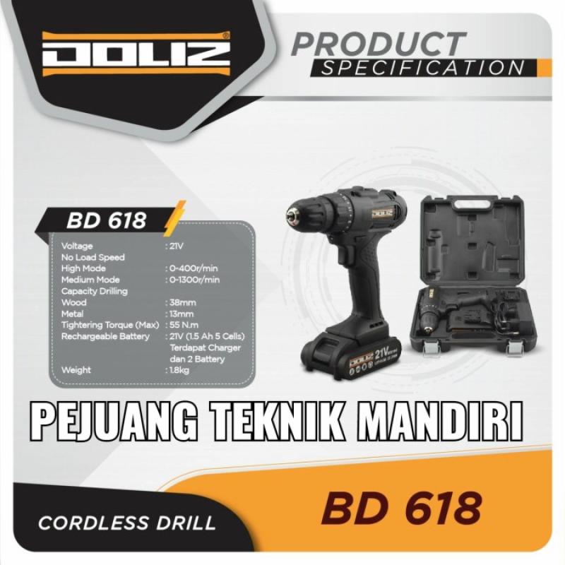 Jual Cordless Drill Doliz Bd618 Bor Tangan Baterai Cas Doliz Bd 618 Di Seller Tamiimah Store Cengkareng Timur Kota Jakarta Barat Blibli
