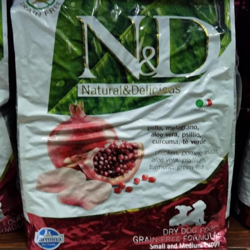 Promo farmina n d dog food puppy mini breed pumpkin chicken grain