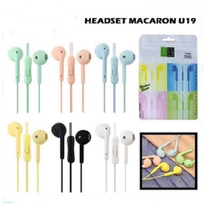 HEADSET MACARON U19 HANDSFREE U19 MACARON HIFI EXTRA BASS MATTE