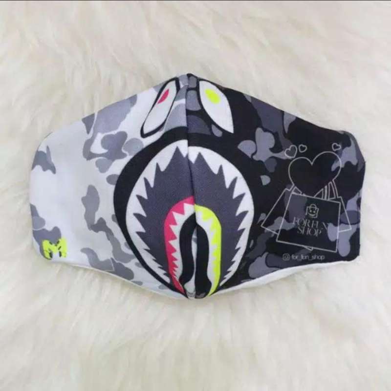 Jual MASKER HYPE BAPE WHITE BLACK di Seller Raja Sepeda Makassar