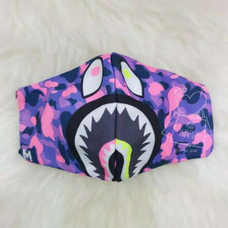 Jual MASKER HYPE BAPE PINK PURPLE di Seller Raja Sepeda Makassar