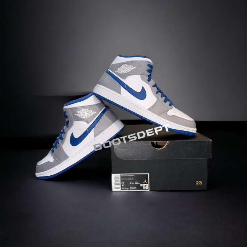 Jual Air Jordan Mid True Blue Cement Grey Mens Size (100