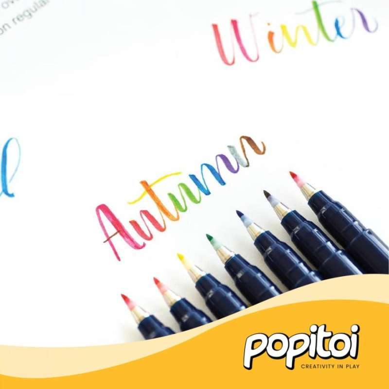 Jual Tombow Fudenosuke Color Brush Pen Spidol Marker Kaligrafi