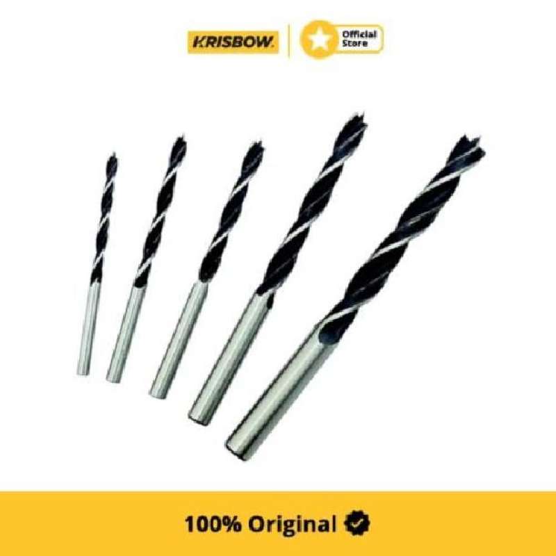 Krisbow Set Brad Point Wood Drill Mata Bor Kayu 5Pcs Irabds1