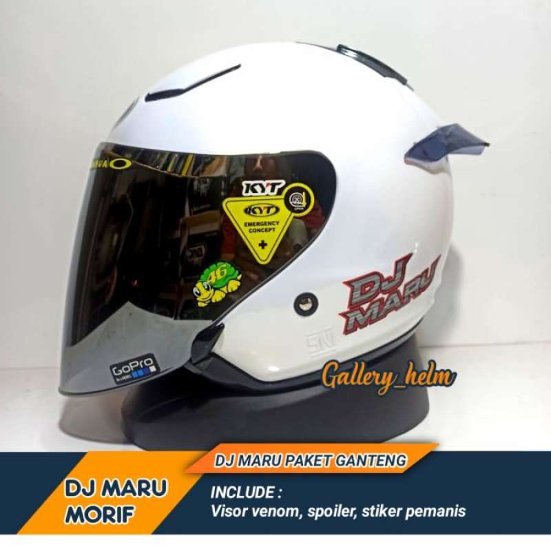 Promo Helm Kyt Dj Maru Polos Putih Helm Custom Kyt Original