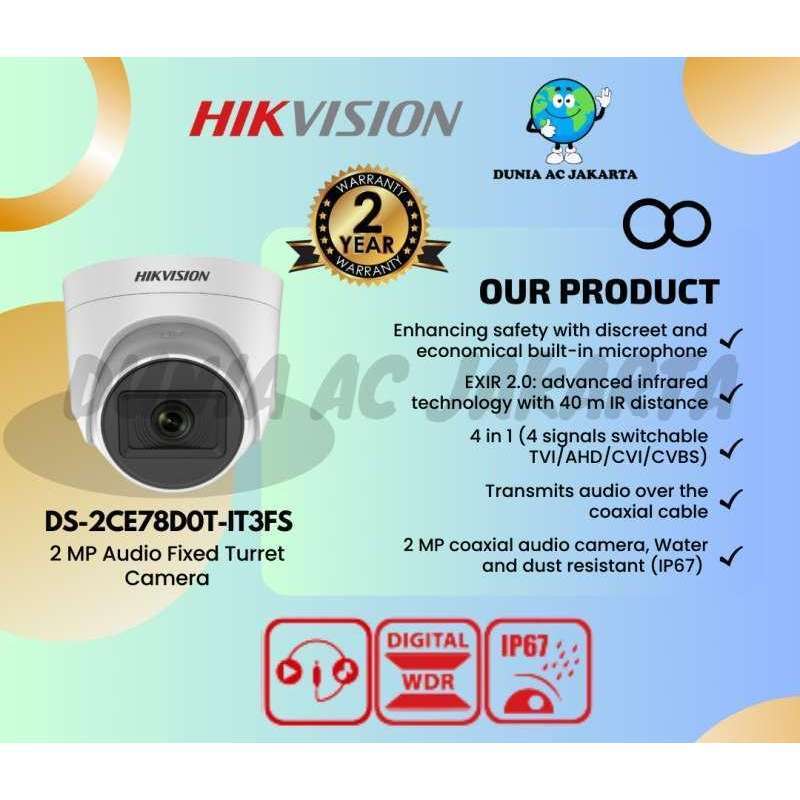 Jual DS-2CE78D0T-IT3FS HIKVISION TURBO HD CAMERA AUDIO di Seller Viscoo -  Dunia AC Jakarta - Kota Jakarta Timur | Blibli