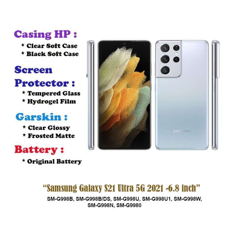 Samsung Galaxy S21 Ultra 5G 2021 inch Case Screen Protector  Battery Dll