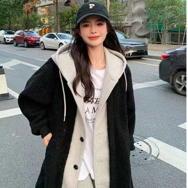 SEOUL WOOL COTTON BLEND LONG COAT JACKET IMPORT WOMAN WINTER AUTUMN KOREAN  STYLE
