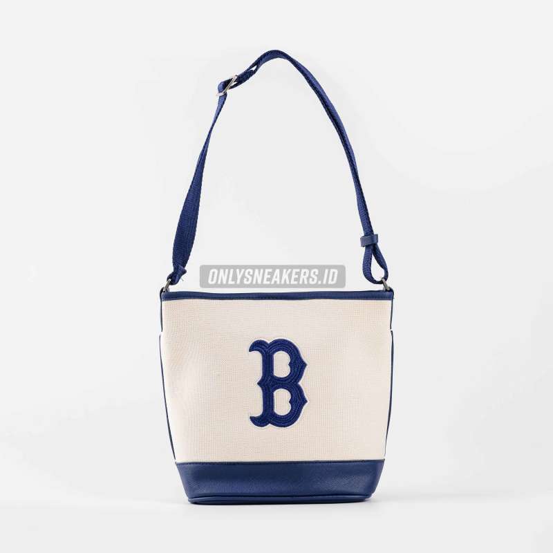 ☆MLB Korea☆ Basic Big Logo Canvas Bucket Bag B DBrown Jual MLB Korea Basic Big Logo Canvas Bucket Bag Boston Red
