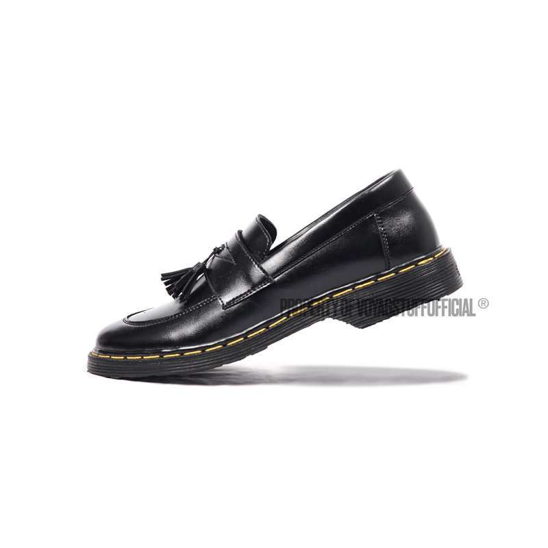 Voyagstuffofficial Star Rise V1 Sepatu Slip On Pria Penny Loafers Boots Kulit Black