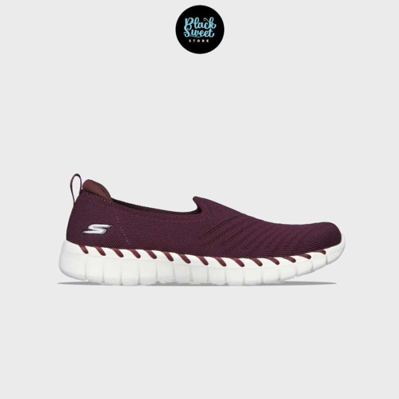 Jual SEPATU SLIP ON SKECHERS WMNS GO WALK SMART 2 BURGUNDY 124735