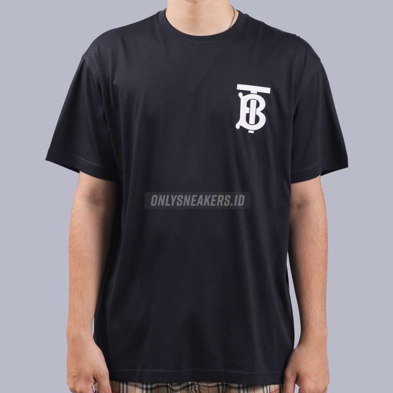 BURBERRY EMERSON TB LOGO BLACK TEE 100 AUTHENTIC