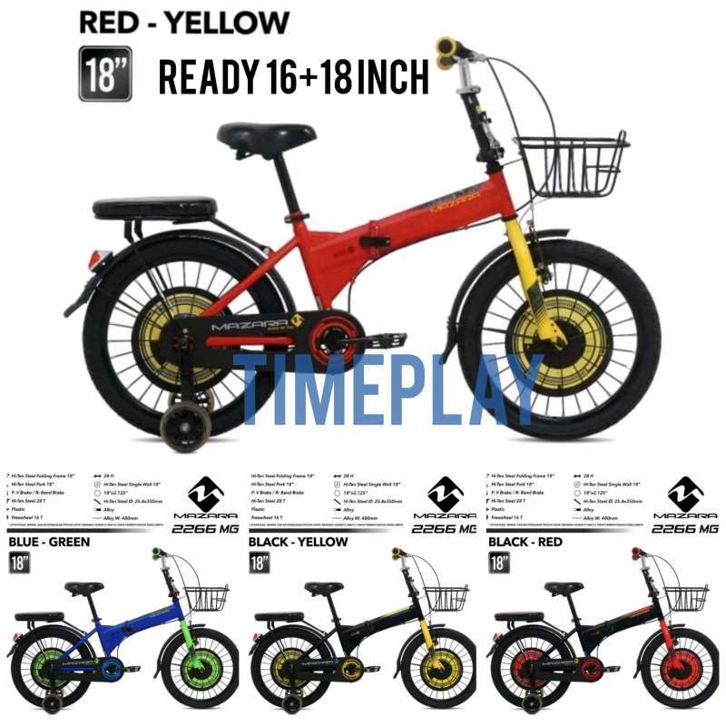 Sepeda Lipat Anak Mazara 2266 MG 16 dan 18 inch folding bike ada keranjang