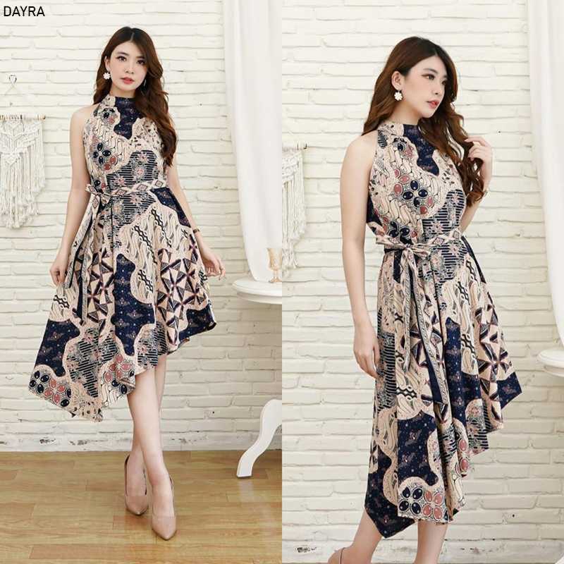 Promo Terbatas Dayra Dress Wanita Batik Couple Modern Dress Batik Modern Gaun Pesta