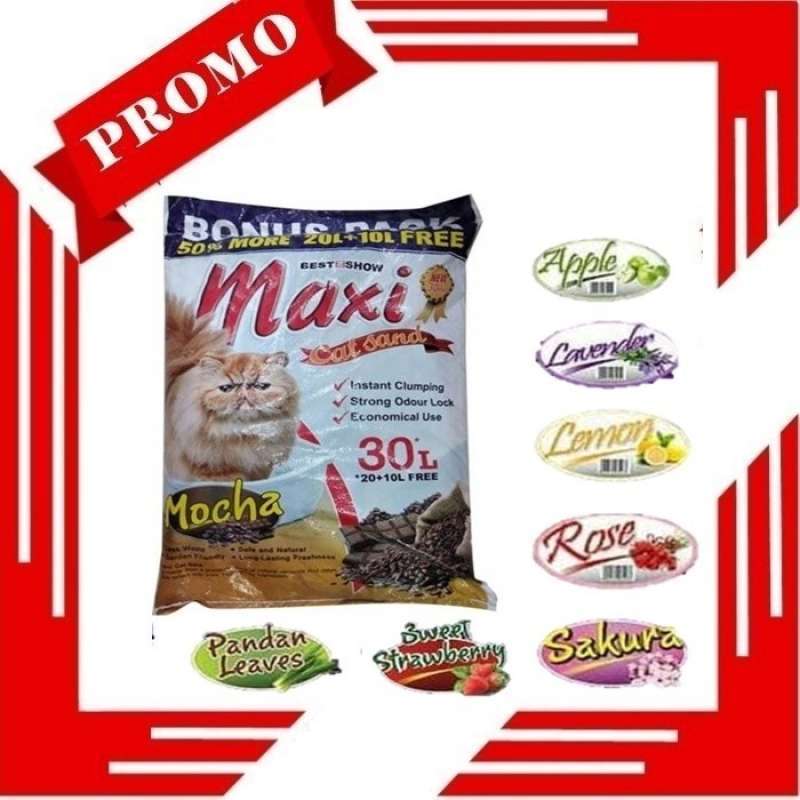 Promo Big Sale Pasir Maxi Cat Sand 30L Pasir Kucing Wangi