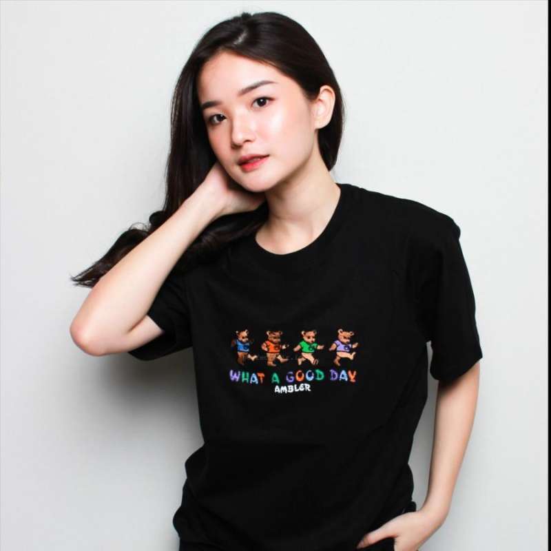 Jual Ambler Korea Colors Bear Tee Black 100% Original Bnib S