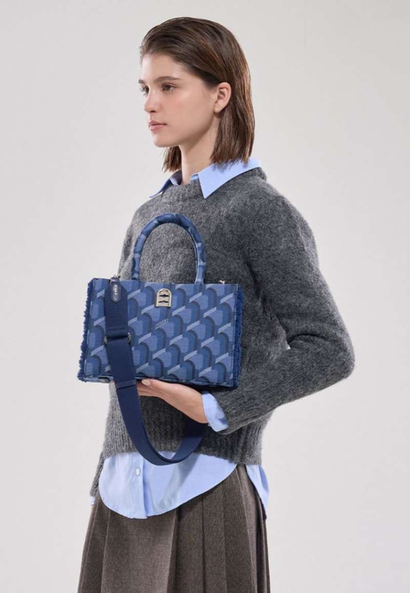 Promo Rosa.k Jeans Monogram Day Tote Denim Blue Sm Diskon 25